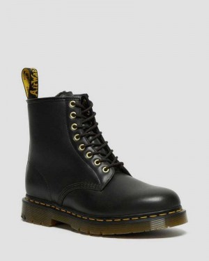 Dr Martens 1460 DM's Wintergrip Lær Blonder Up Boots Vinterstøvler Herre Svarte | RILSA4103