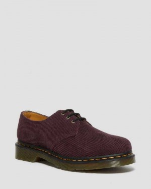 Dr Martens 1461 Corduroy Oxford Shoes Oxford Sko Dame Burgunder | IZVQF4062