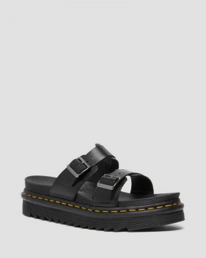 Dr Martens Myles Brando Lær Spenne Badesandaler Sandals Sandaler Med Reim Herre Svarte | AMBRH6291