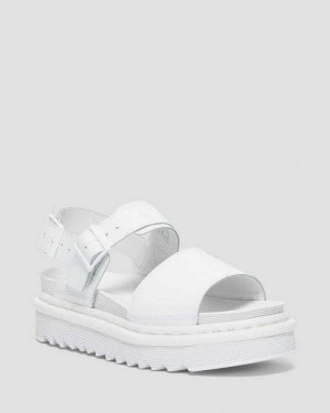 Dr Martens Voss Mono Hydro Lær Reima Sandals Gladiatorsandaler Dame Hvite | ROXMA3728